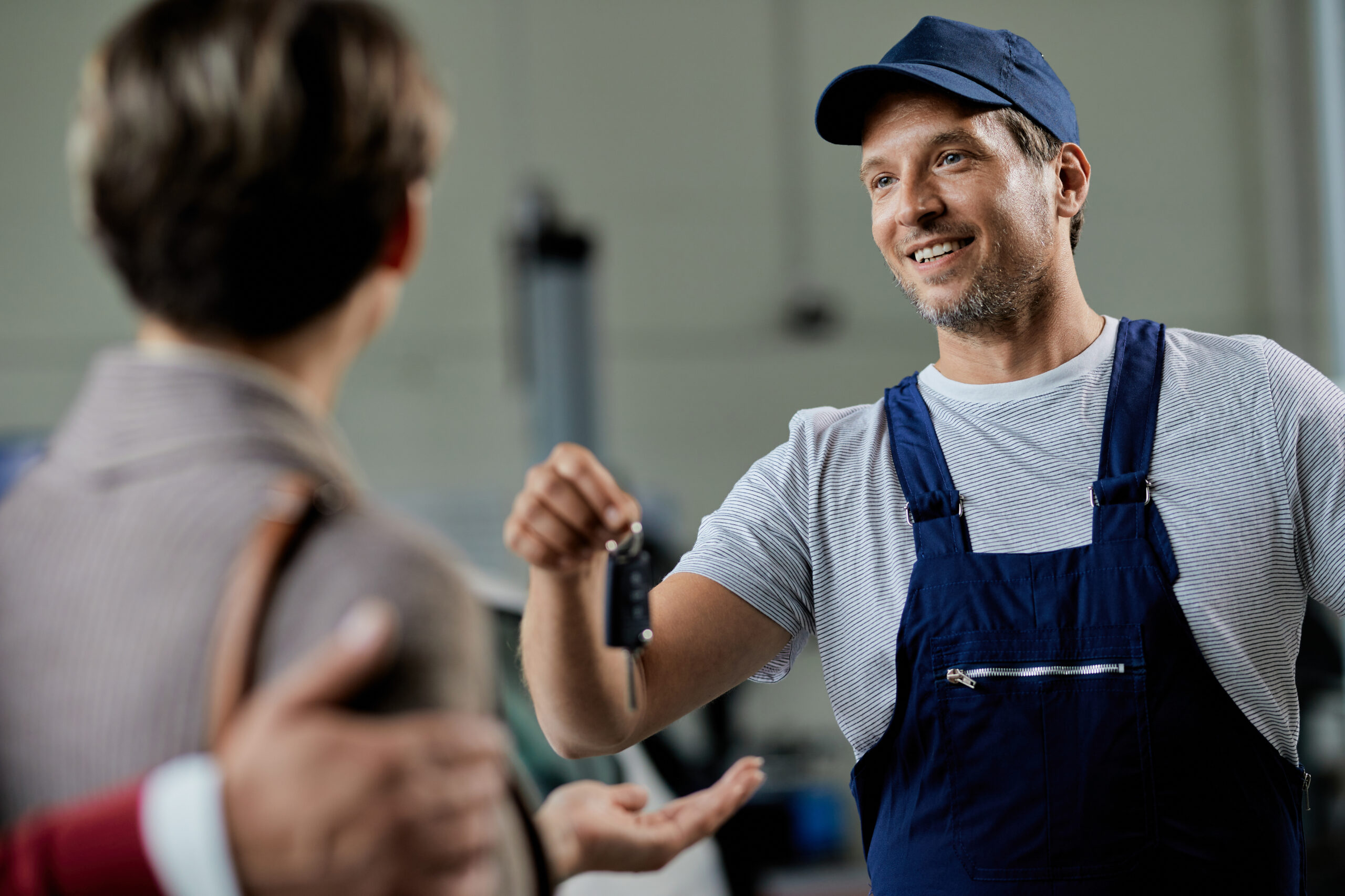 LockOps licensed technician with customer